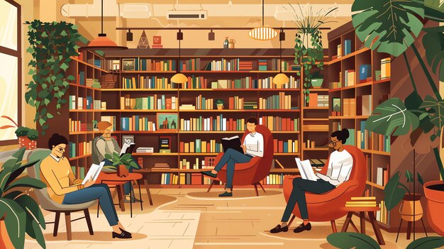 People Reading In Libaray